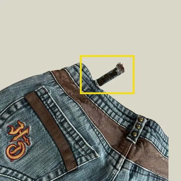 vintage Harley Davidson one of a kind low rise bootcut jeans (0) - Picture 7 of 8